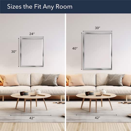 Head West Chrome Stainless Steel Beveled Wall Mirror